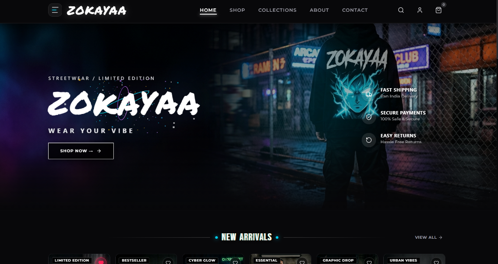 ZOKAYAA Streetwear — Fashion Brand Website by ZOKAYAA